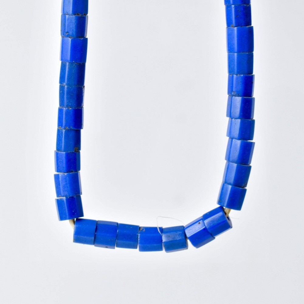 Russian Blue Opaque Trade Beads Czech