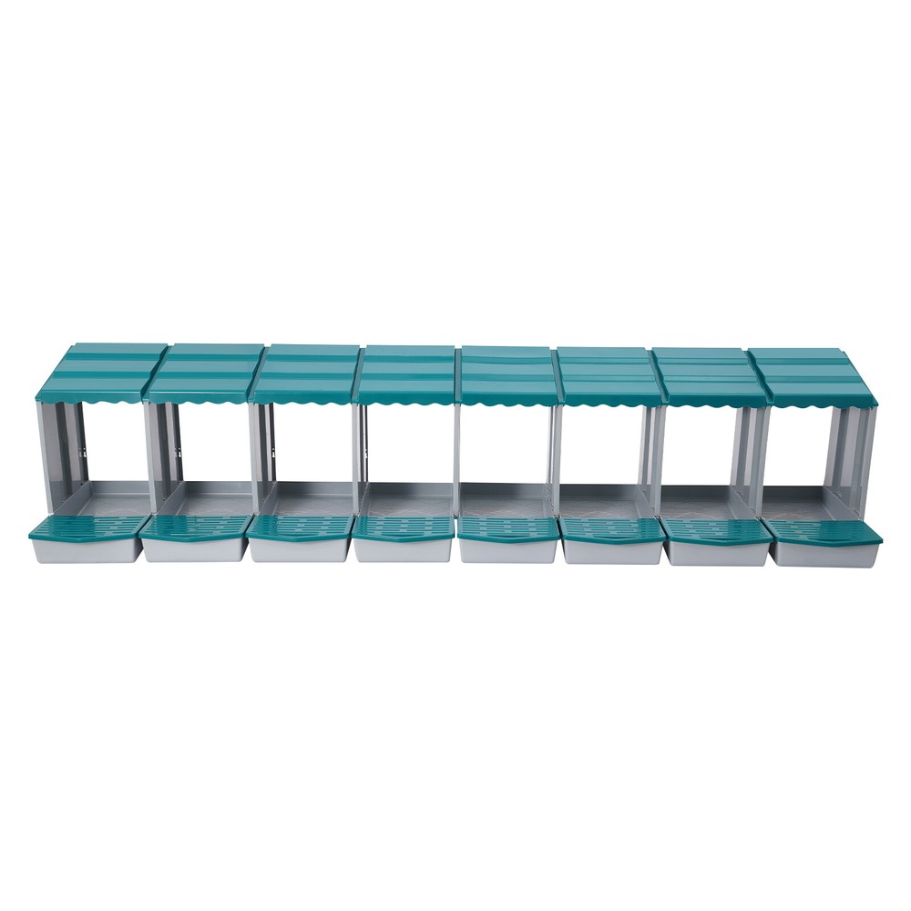 8-grid Green Chicken Nesting Box Chicken Eggs Laying Box with Egg Storage PP