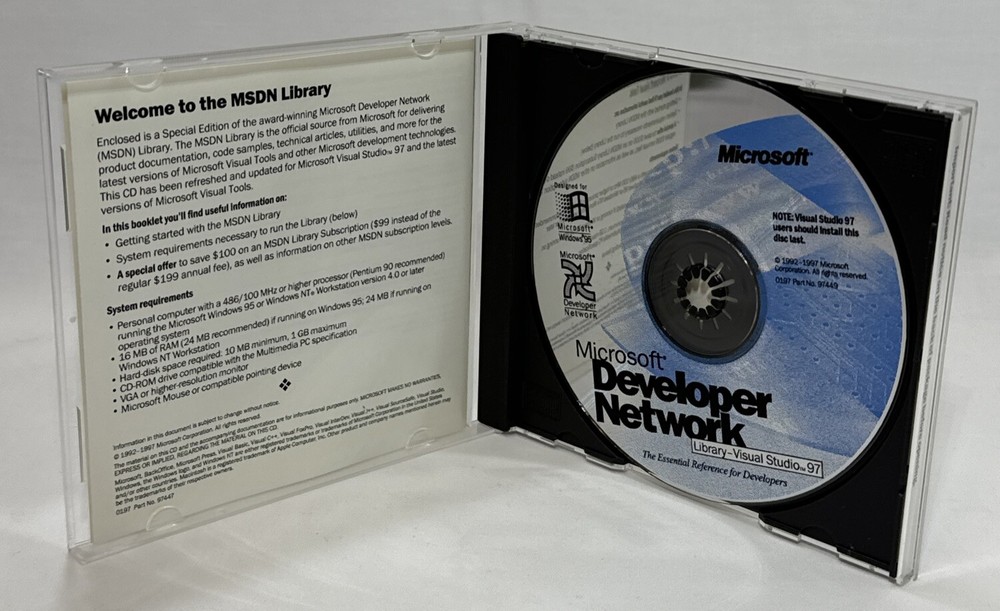 Microsoft Visual Studio 97 MSDN Library Special Edition CD - Developer Network