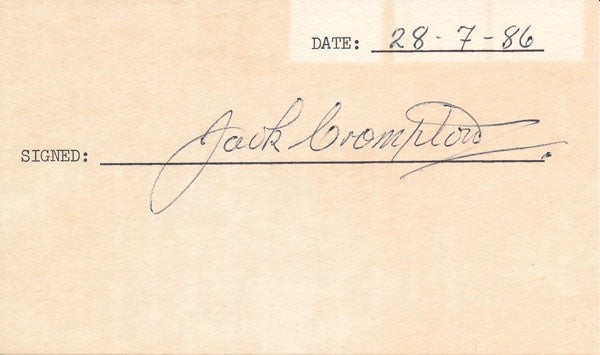Jack CROMPTON / Signature Signed