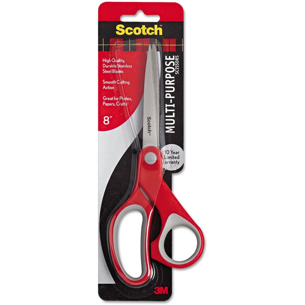 Scotch Multi-Purpose Scissors: 8-inch scissor / 2-pack (Red)