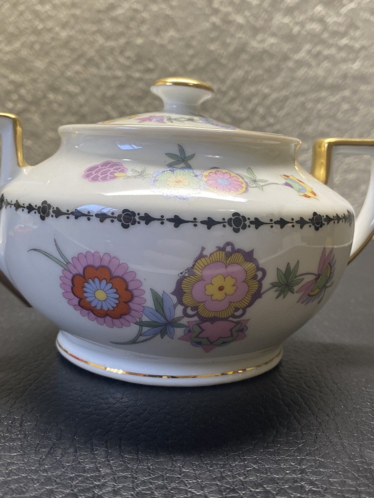 Phoenix China Czech Creamer Double Handled Floral