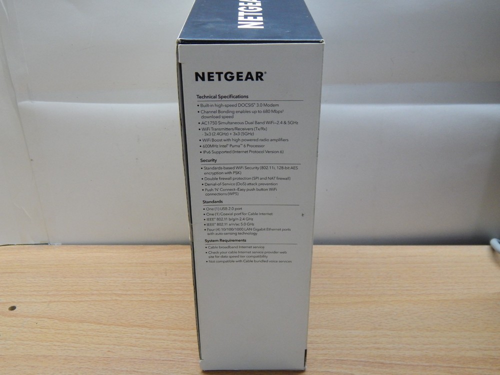 NETGEAR AC1750 WIFI CABLE MODEM ROUTER