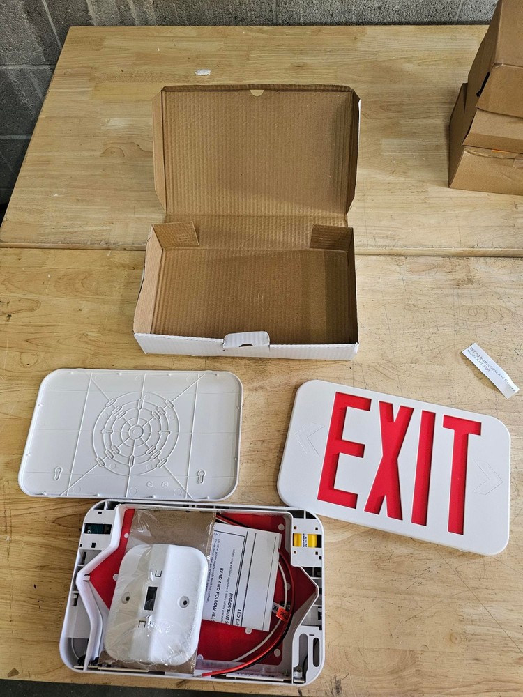 Progress Lighting 120-Volt White Integrated LED Exit Sign PETPE-UR-30