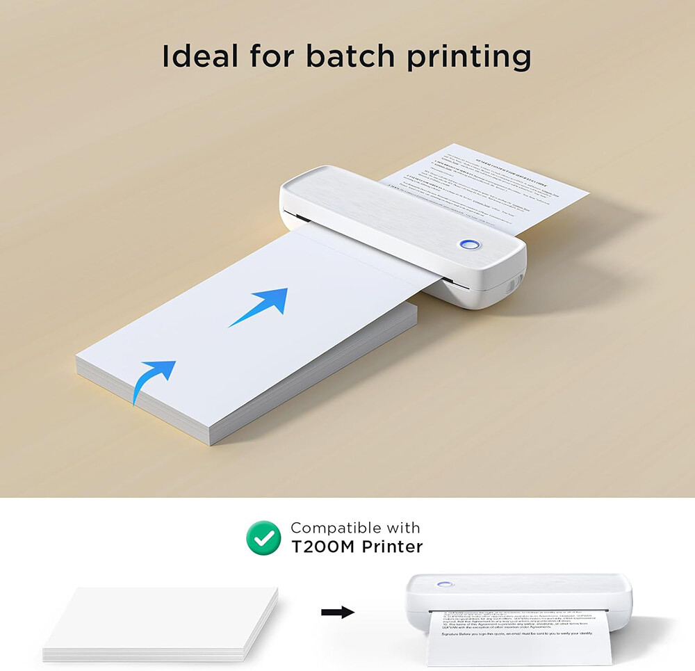 100Sheets 8.5x11" Folded A4 Thermal Continuous Paper For M08F M832 Hprt Printer