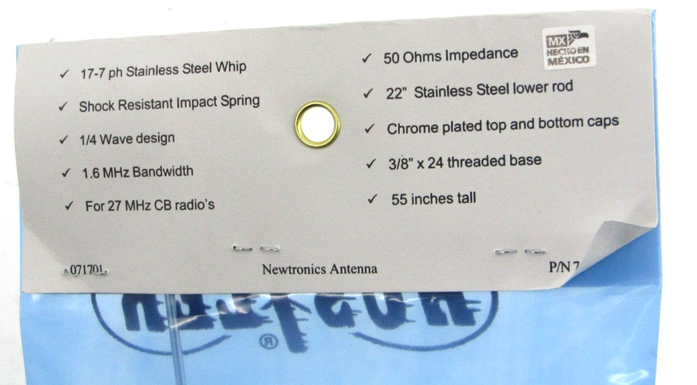 Hustler SCB Black Mobile Center Load Antenna 55" & Large Diameter Efficient Coil