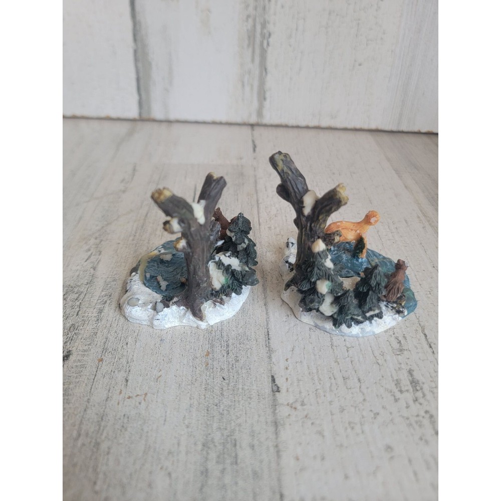 Forest deer AS IS woods scenic village accessory xmas