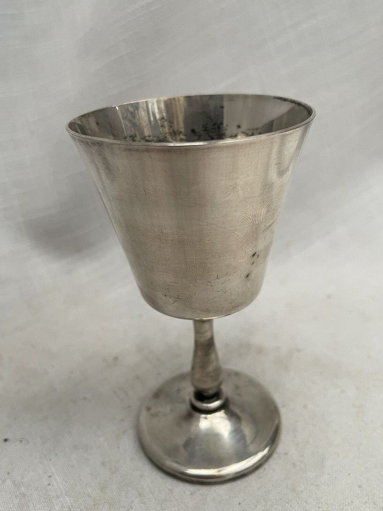 Vintage Silver Plated Flower Etched Cup