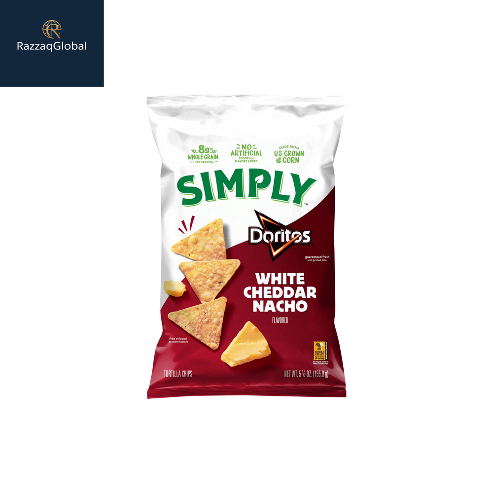 Simply Doritos White Cheddar Nacho Tortilla Chips , 5.5 oz