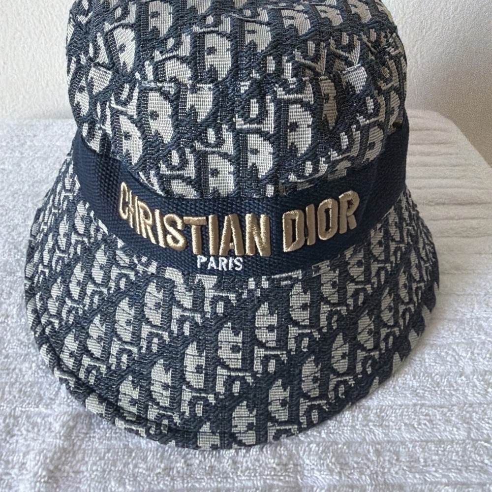 Christian Dior Oblique Monogram Blue/Beige Bucket Hat