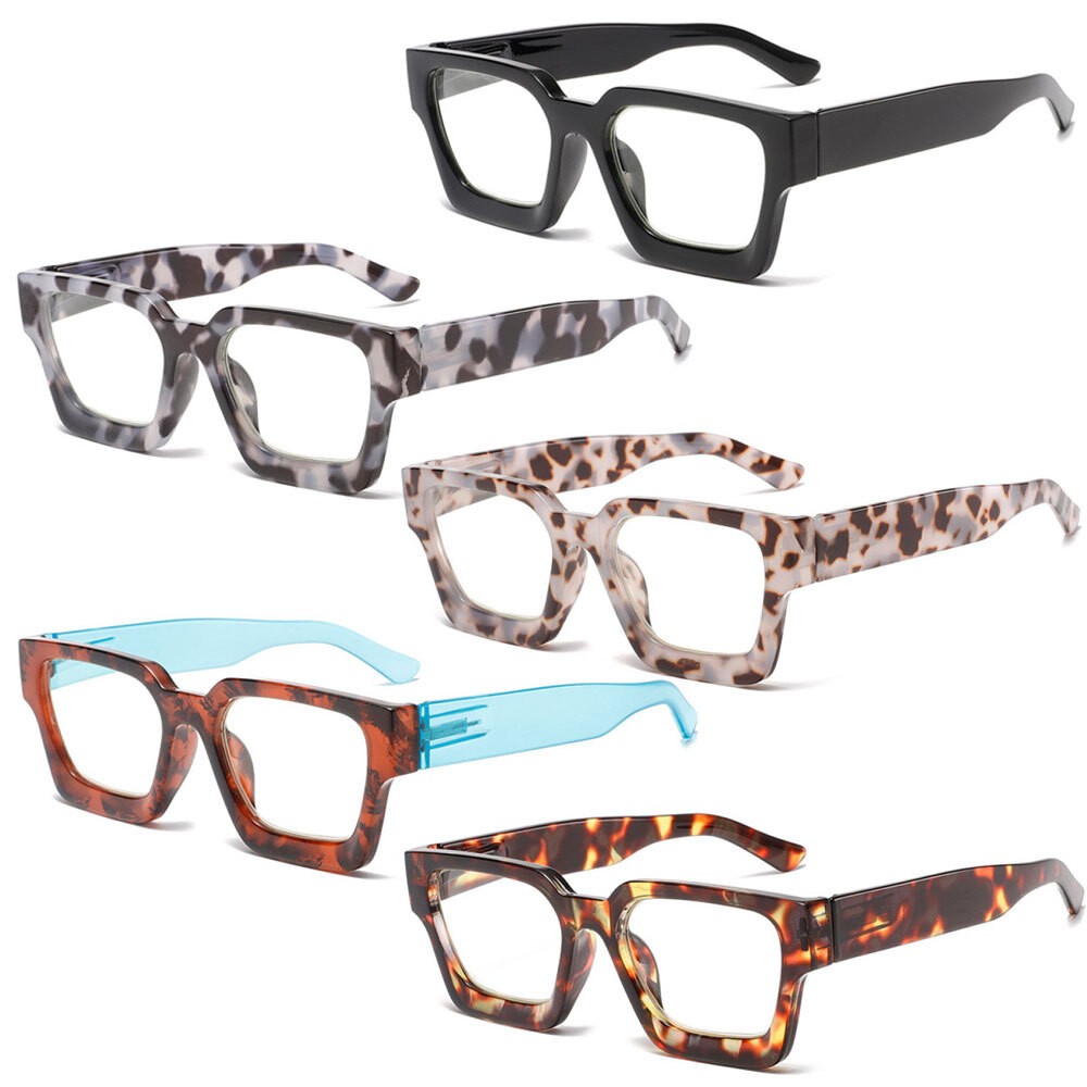 Thick Oversize Square Reading Glasses Stylish Blue Light Blocking Readers NEW