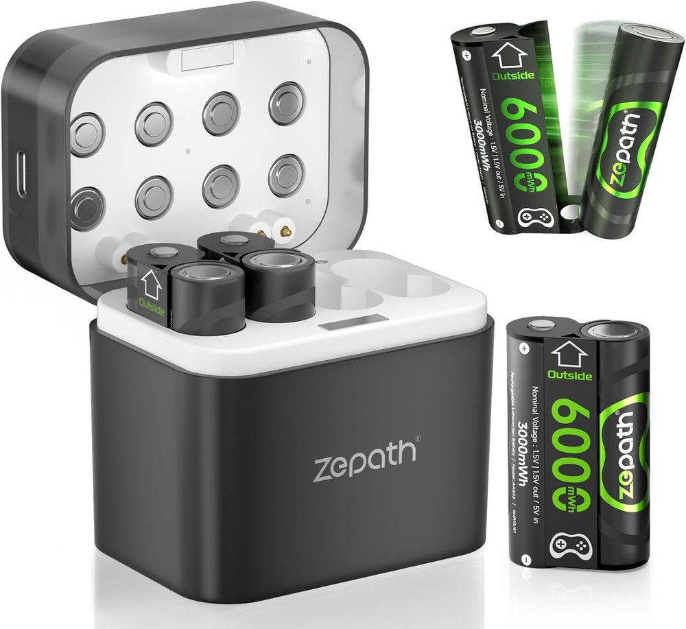 Xbox Controller Battery Pack 4 X 6000Mwh Rechargeable Lithium AA Batteries with