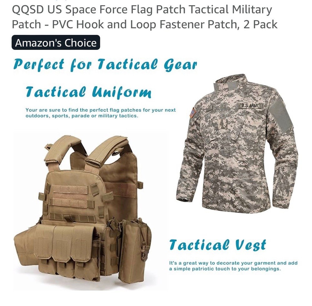 US Space Force Flag Patch Tactical Military Patch (2 pack)