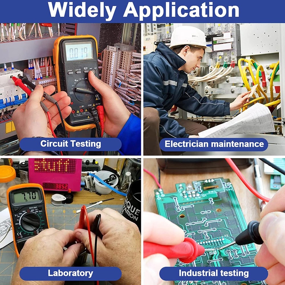 LCD Digital MULTIMETER Voltmeter Ammeter Ohmmeter Volt AC DC Tester Leads Meter