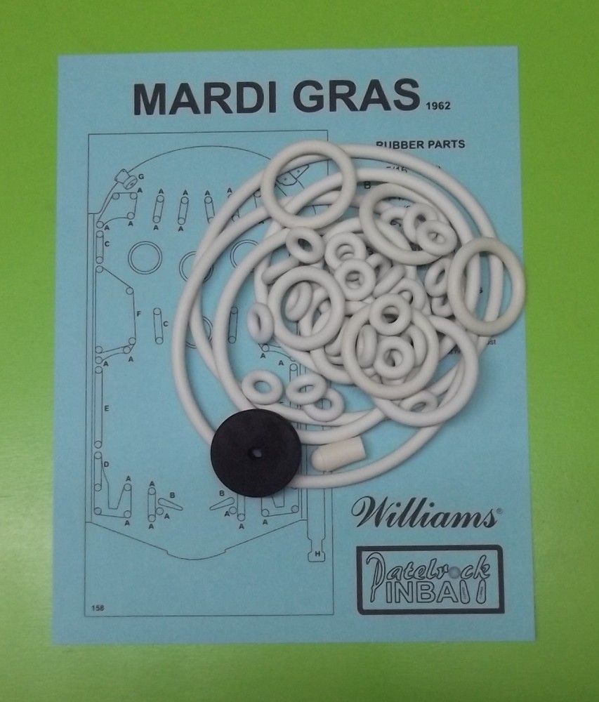 1962 Williams Mardi Gras pinball rubber ring kit