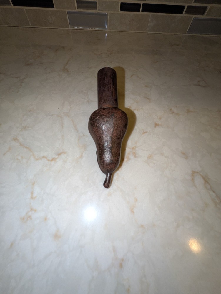 Vintage Cast Iron Finial, Pear Design (5")