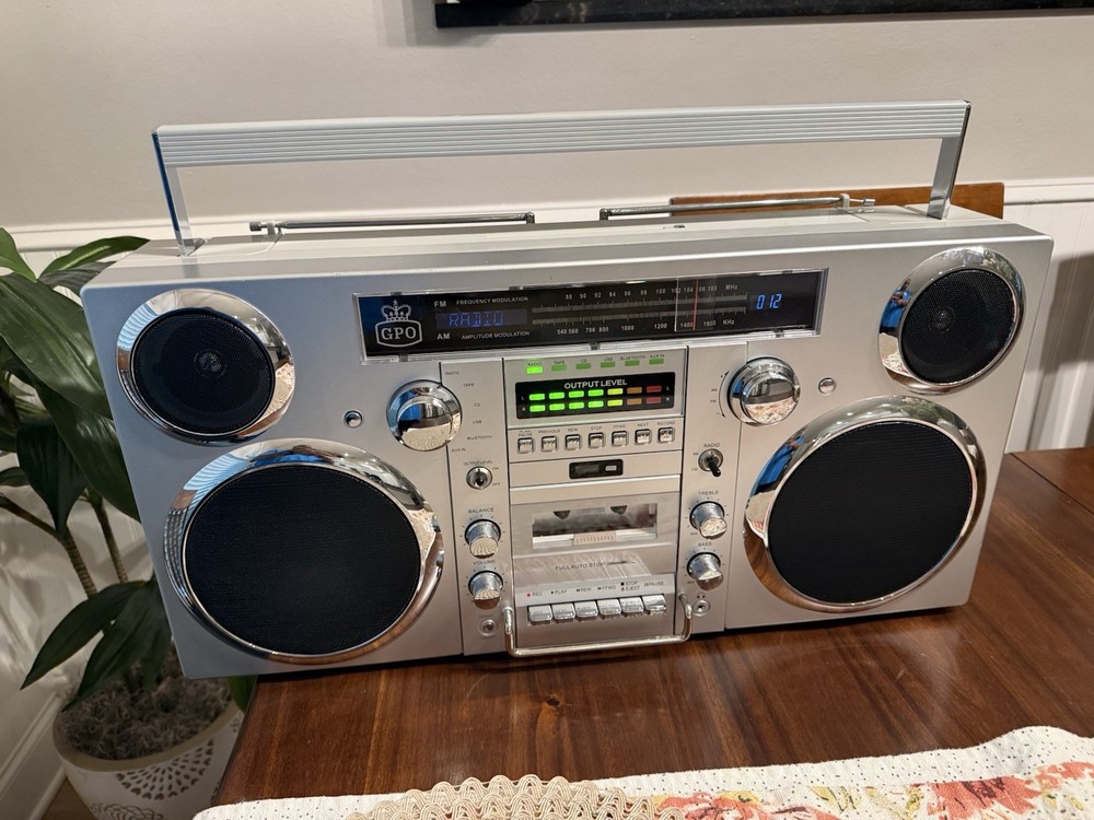 GPO Brooklyn Bluetooth Boombox - Silver