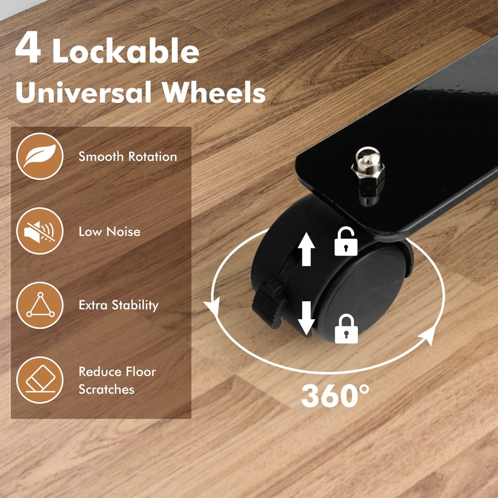 6' Single Panel Room Divider w/ Wheels Rolling Fabric Partition Privacy Screen