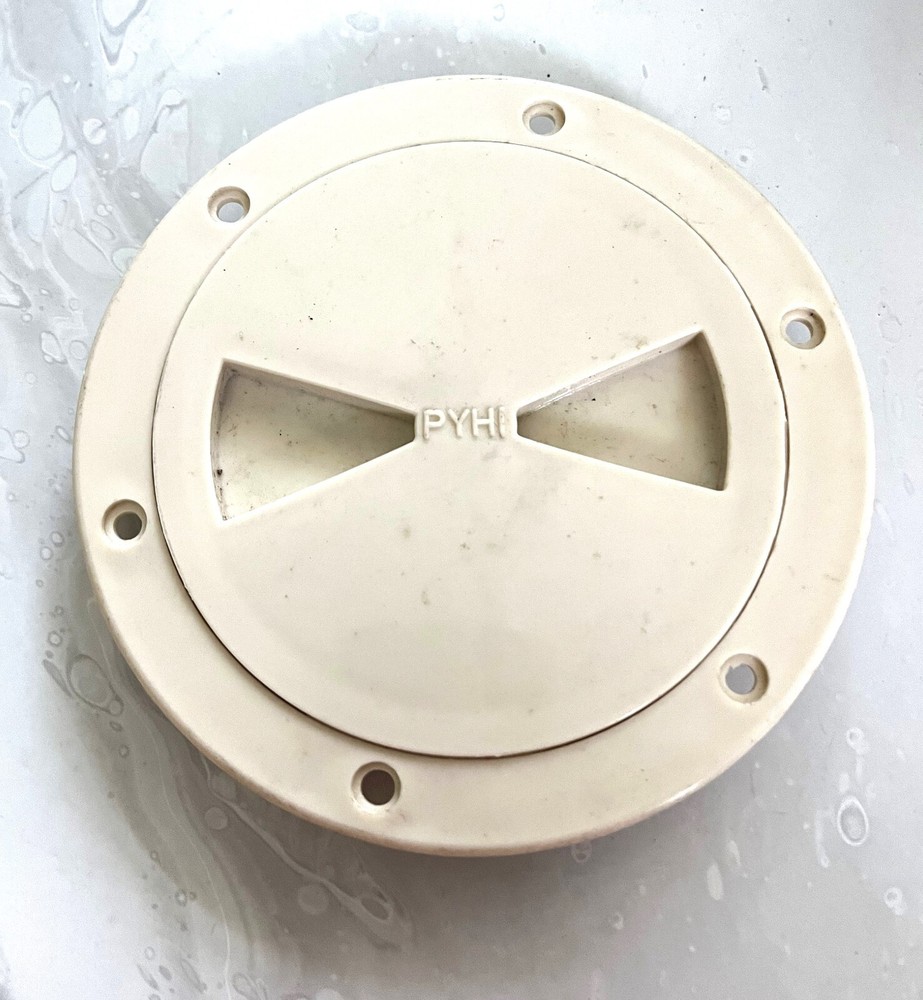 Pyhi 4" Screw in Plastic Deck Plate Ivory Color