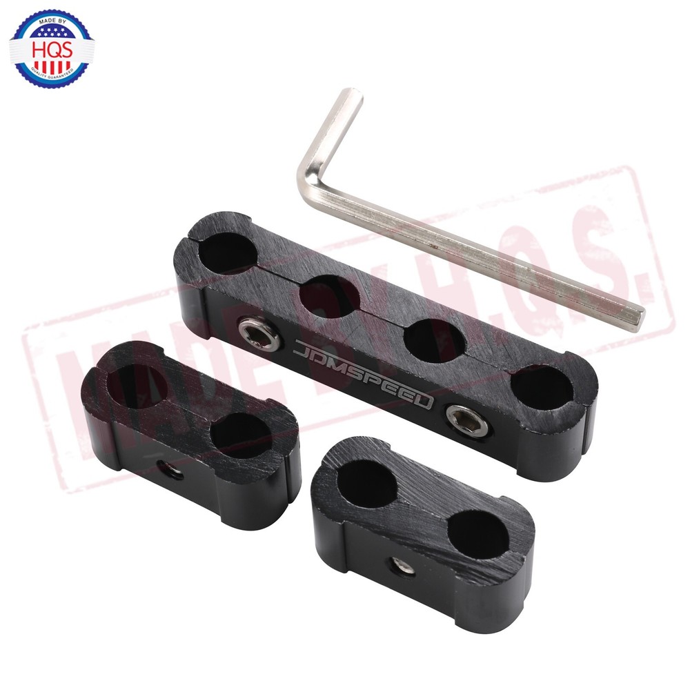12 Pcs Aluminum Black Engine Spark Plug Wire Separator Divider For 8mm 9mm 10mm