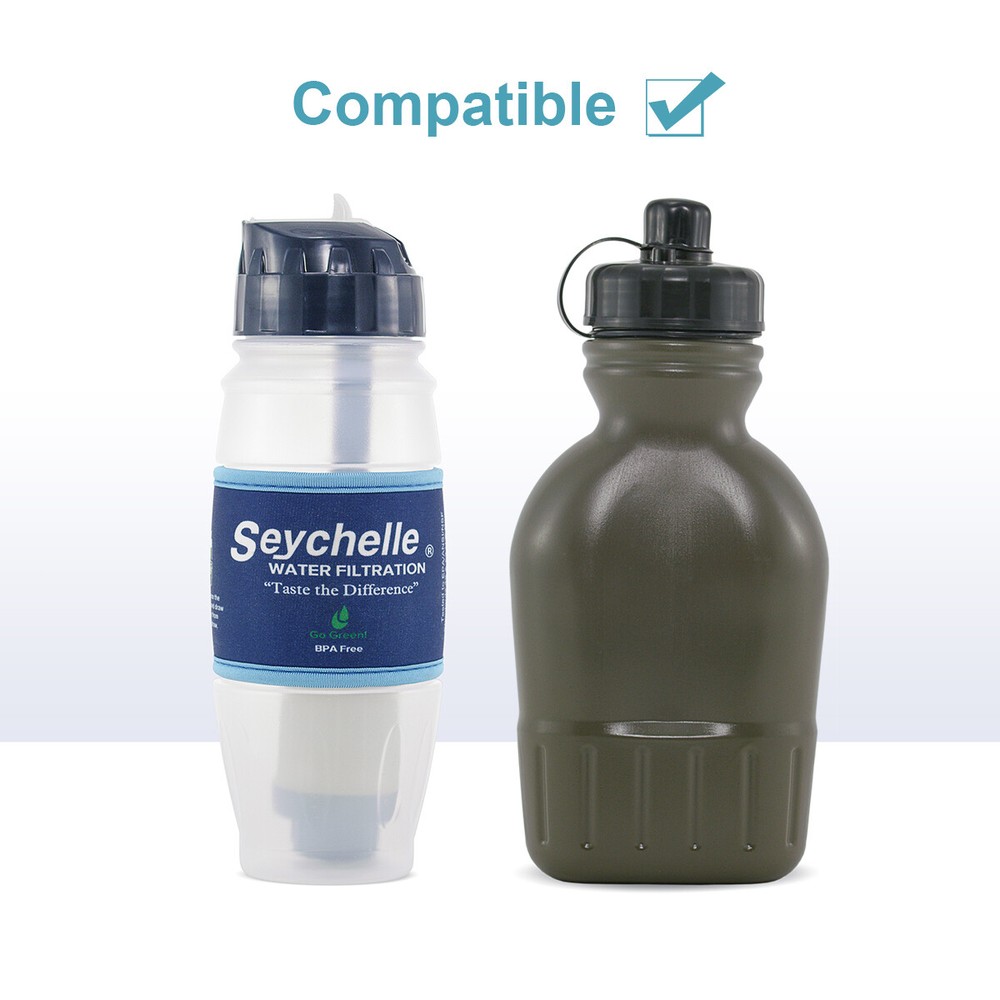Seychelle Water Bottle Replacement ADVANCED Filter for 28oz Bottle Canteen Pump