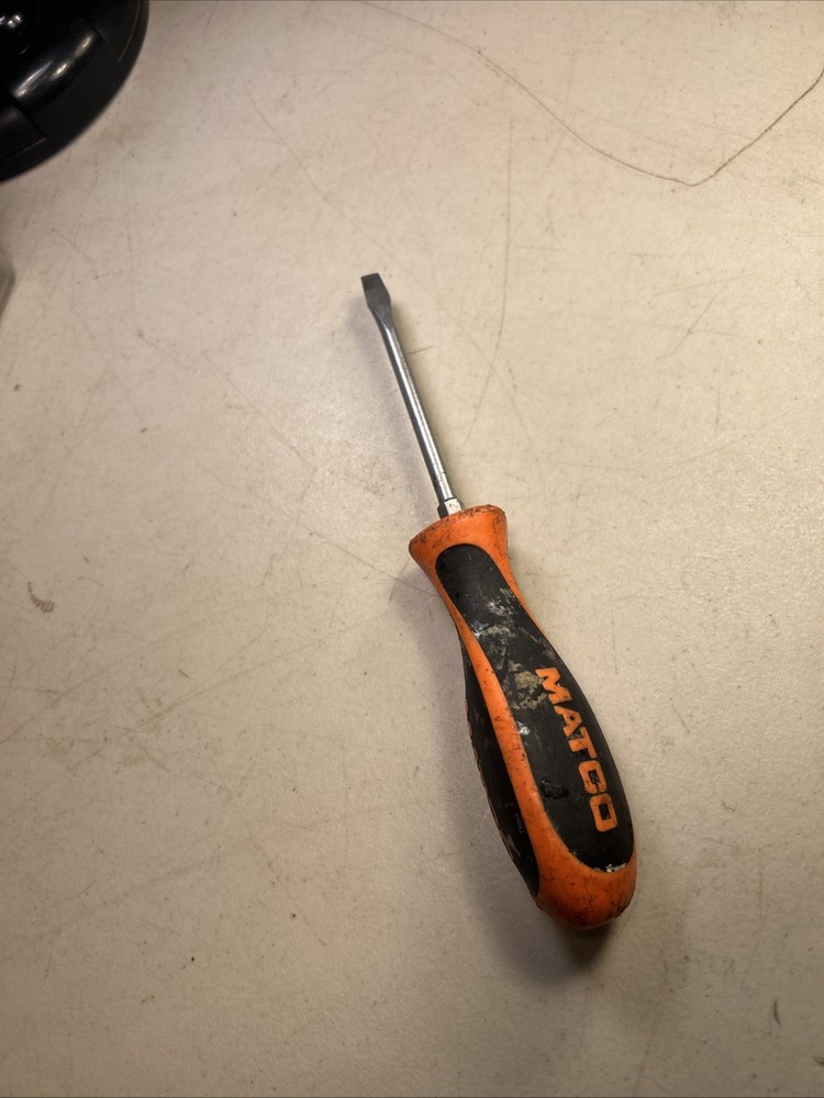 Matco Tools - Flat Tip Screwdriver, Orange/Black Handle Screwdriver