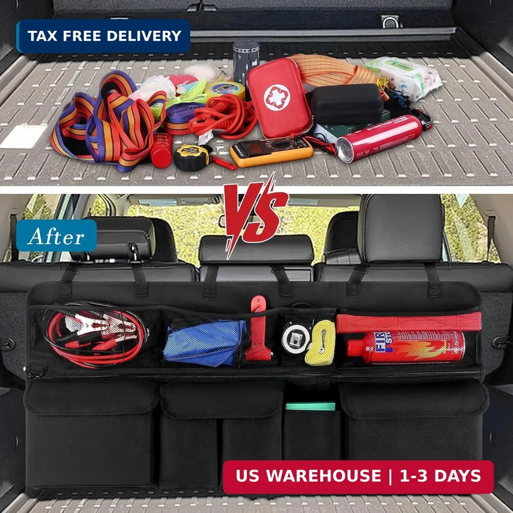 Car Trunk Organizer, Upgraded Version Expand Space Hanging Trunk Organizer with