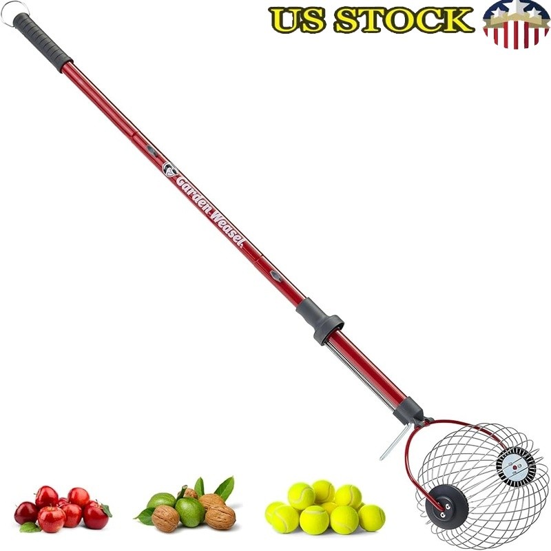 Large Nut Gatherer Roller Tool Walnuts Tennis Balls Yard Pickup Ergonomic Handle