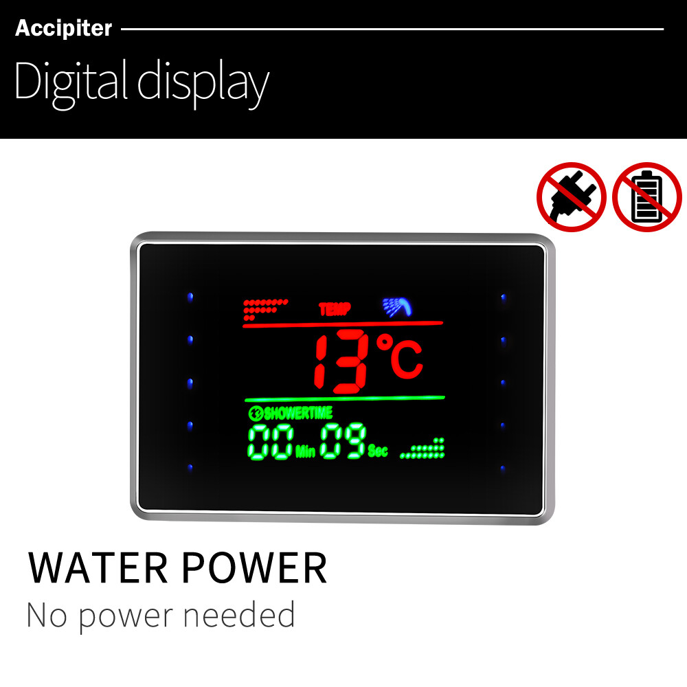 LED Shower Panel Tower Rain&Waterfall Head Handheld Sprayer Massage System Jets
