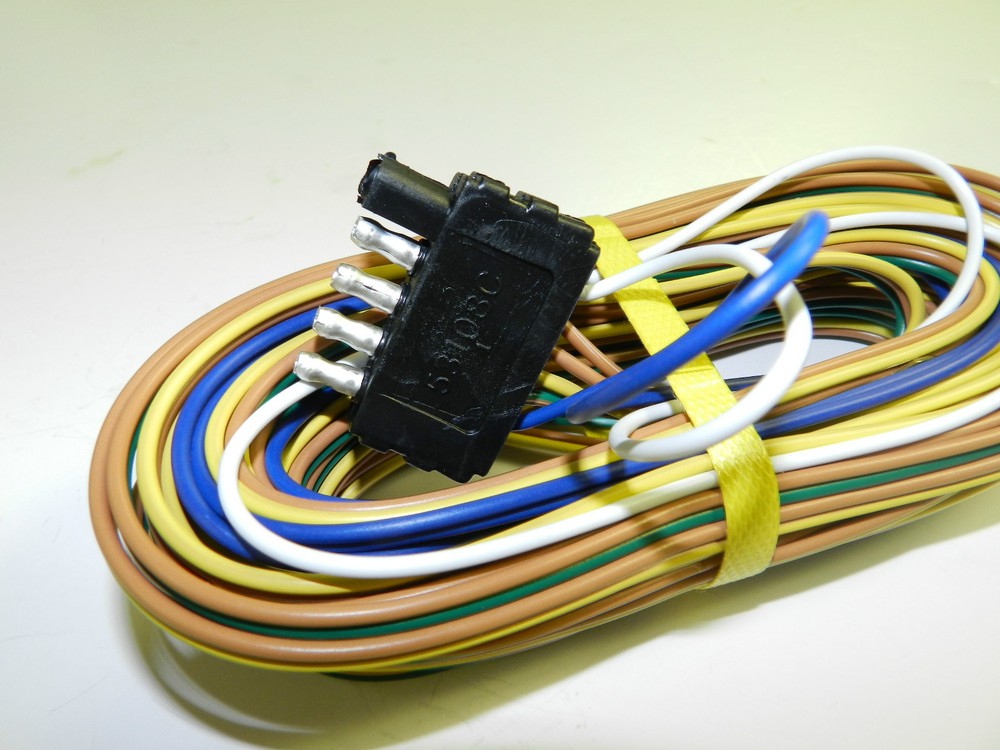 Trailer Wire Harness 25' 5- Way Trailer flat Plug Camper boat Utility cargo