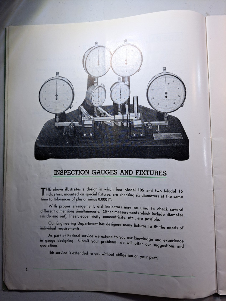 Federal Precision Dimensional Measuring Instruments Gaging Catalog 1935
