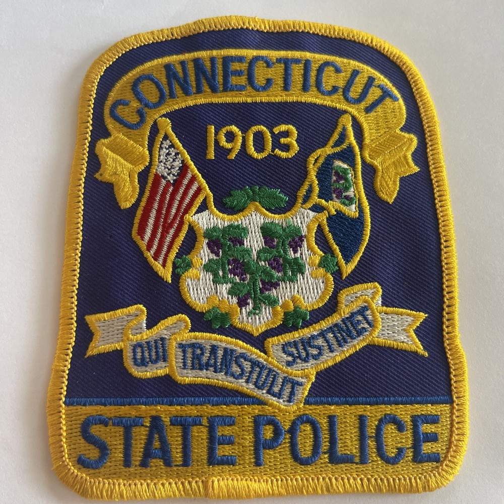 Connecticut State Police Patch Blue And Gold