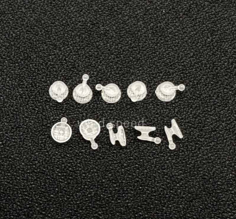 10PC Dental Orthodontic Ceramic Lingual Buttons Bondable Round Mesh Base Bracket