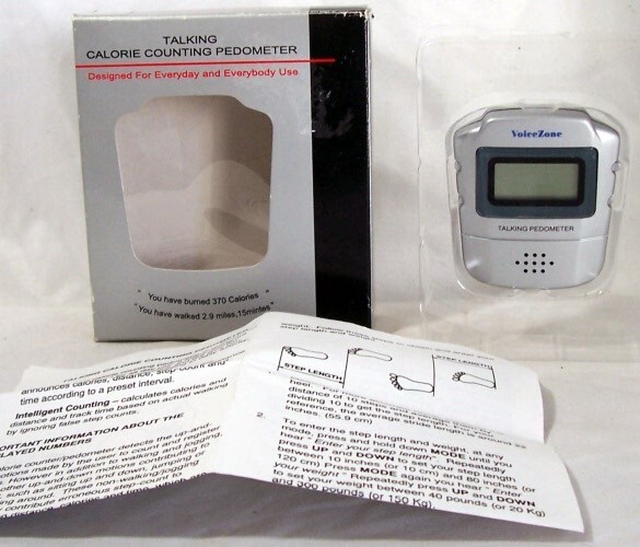 Voice Zone Talking Calorie Counting Pedometer  Silver #HE9942S