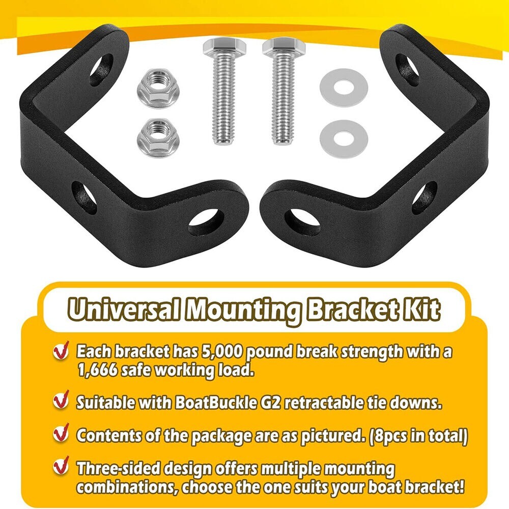 For BoatBuckle G2 Strap Mounting Bracket Kit for Boat Trailers 3-Sided Brackets