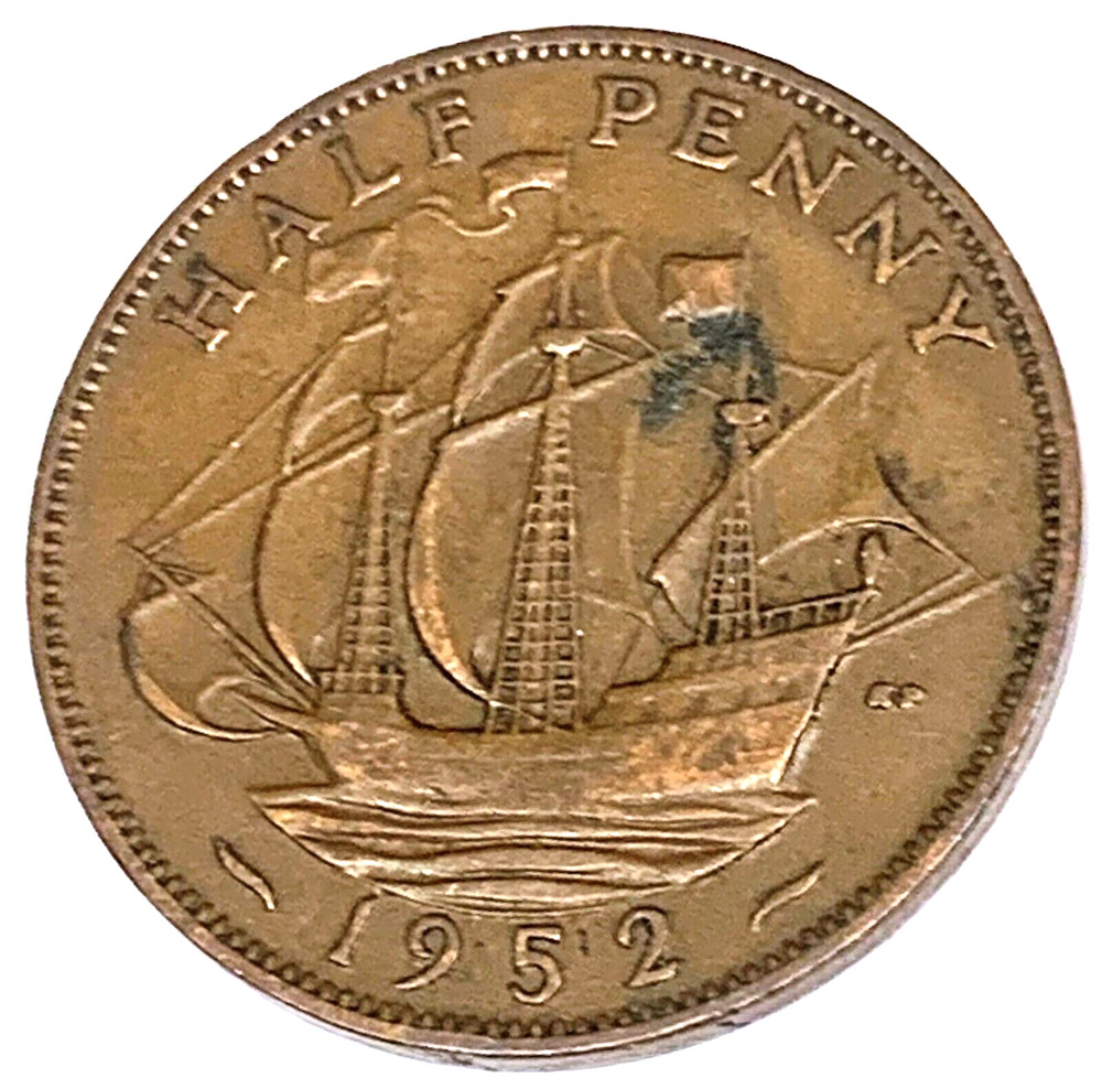 # C6817    GREAT BRITAIN     COIN,     HALF  PENNY    1952