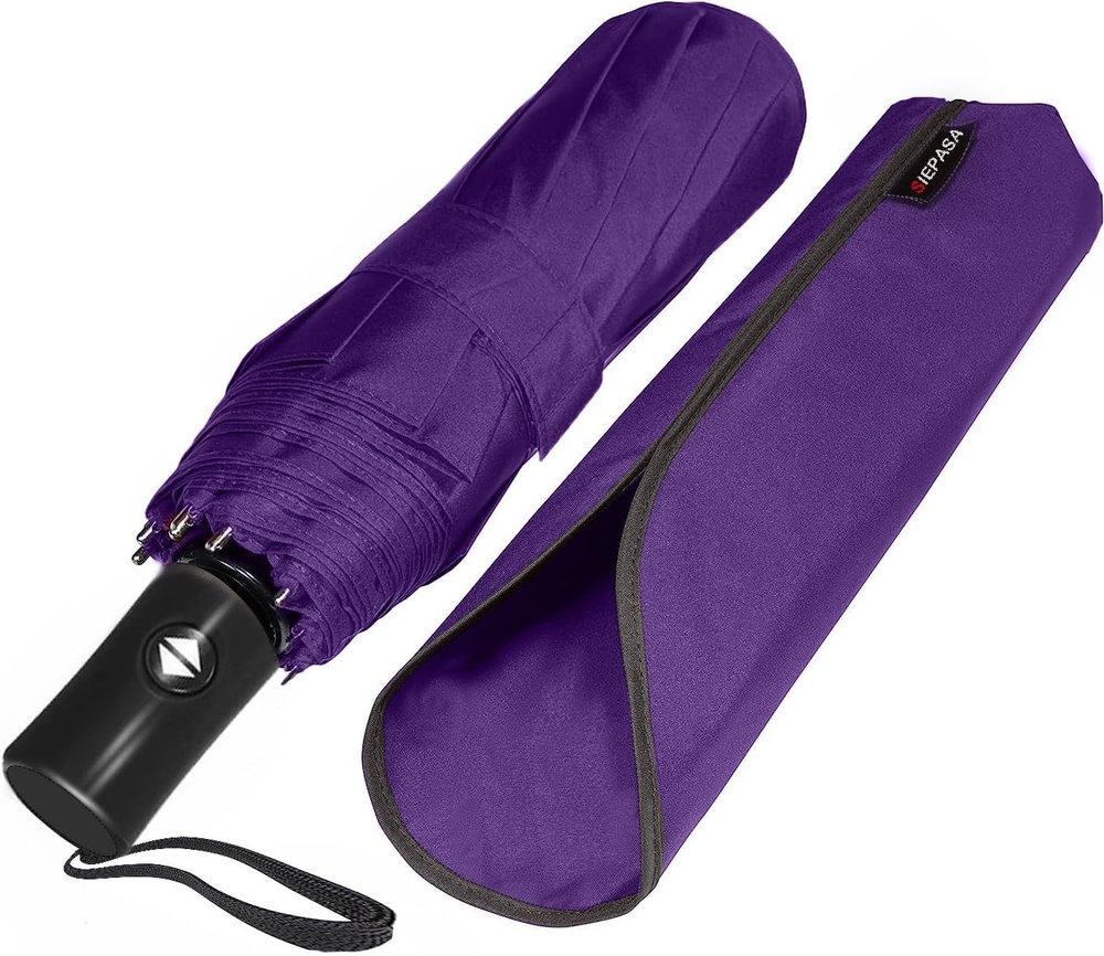 SIEPASA Windproof Travel Compact Umbrella-Automatic Small Size, Purple