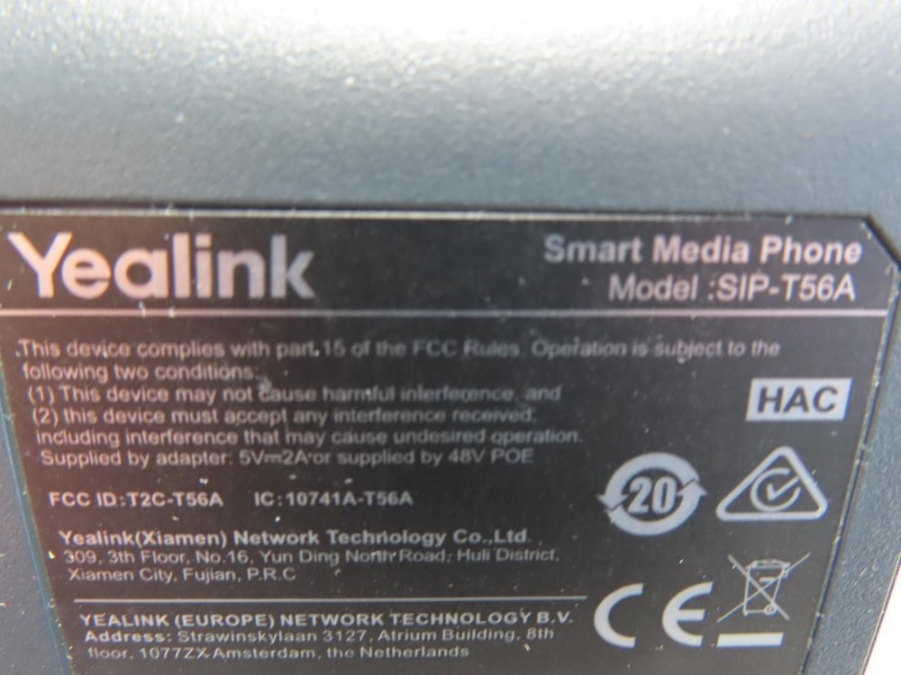 YEALINK SIP-T56A BLACK 7" ADJUSTABLE MULTI-POINT TOUCH SCREEN W/STAND