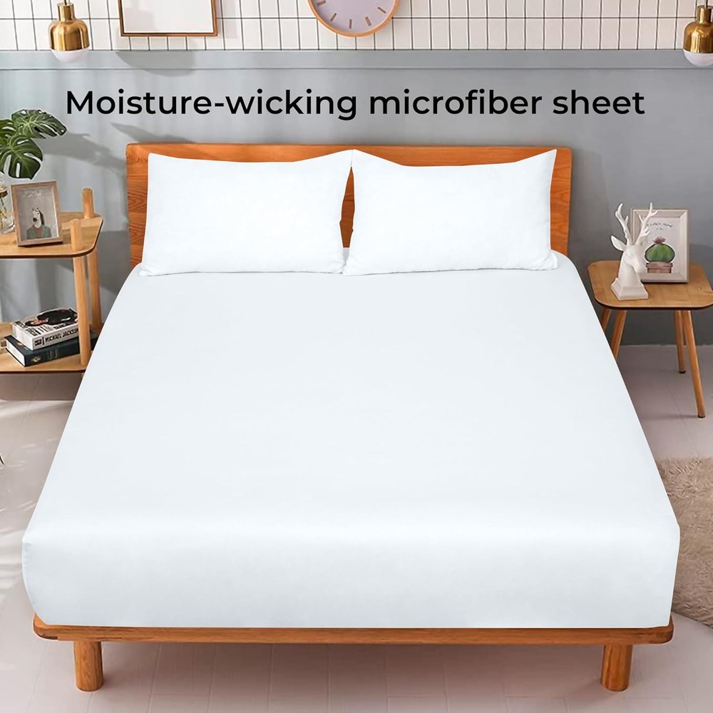 6 Pack Twin Fitted Sheet Set - Bottom Sheet - Ultra Soft & Breathable - Brushed