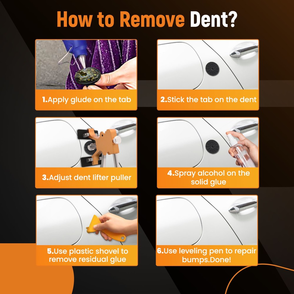 45x Paintless Dent Repair Tool Dent Puller Kit Pops a Dent Car Dent Removal