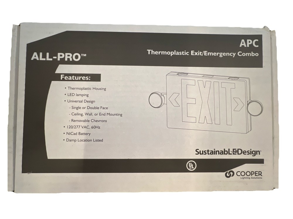 Cooper Lighting All-Pro™ APC7G Thermoplastic Exit/Emergency Combo
