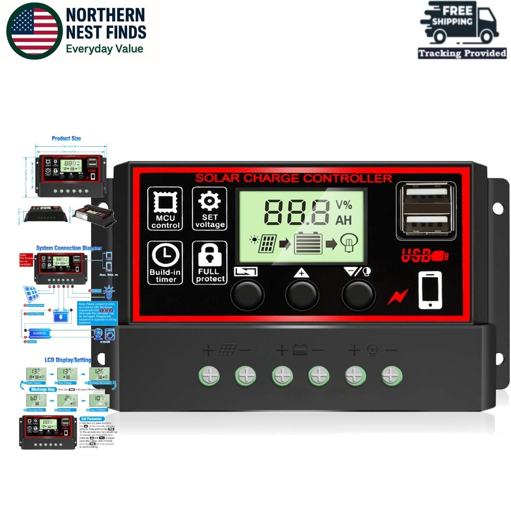 Intelligent 30A Solar Charge Controller for Efficient 12V/24V Battery Management
