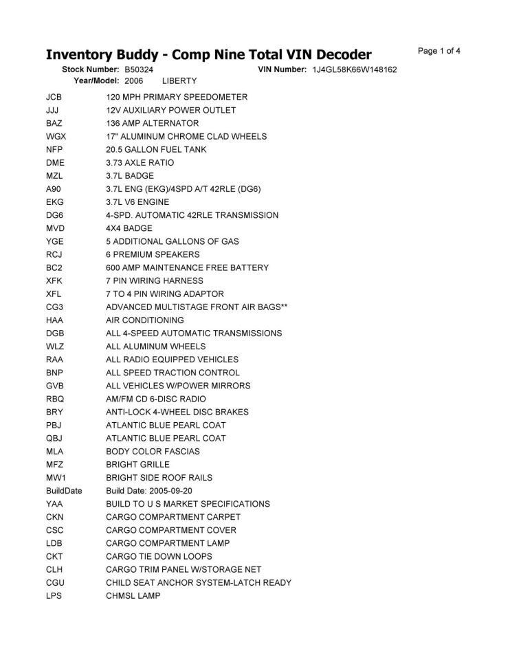 Engine ECM Electronic Control Module 3.7L Automatic Fits 06 LIBERTY 1269560