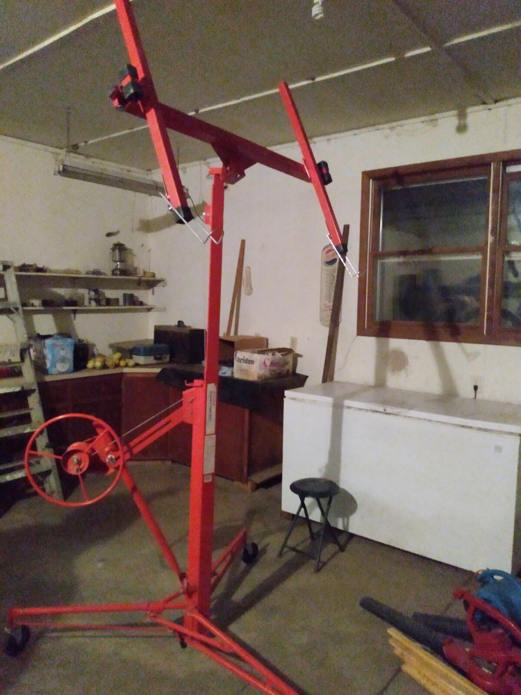 Drywall Rolling Lifter Panel Hoist Jack With Lockable Wheels