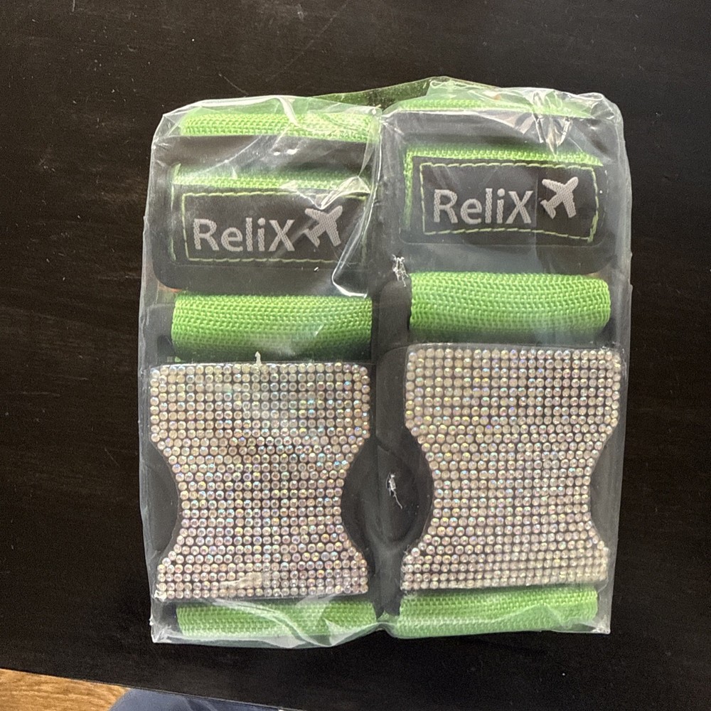 Luggage Straps - NIP 4 pack green 2” nylon strap adjustable.