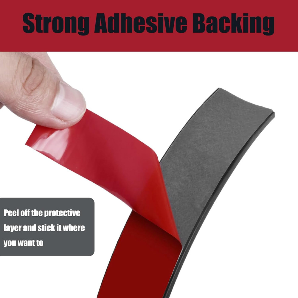 Neoprene Rubber Strips Self Adhesive Solid Rubber Sheets Rolls Strips for DIY...