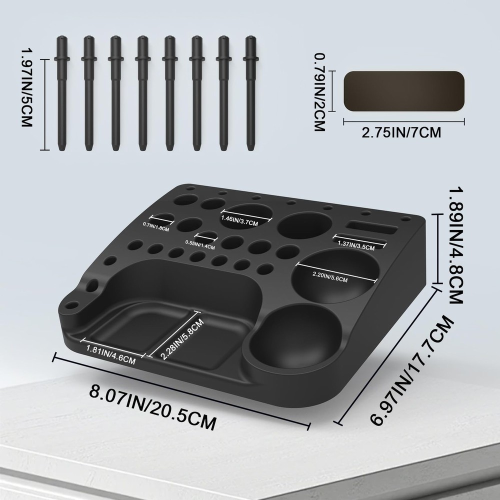 ABS Fly Tying Tool Caddy Desktop Organizer with Soft Magnets&Thread Spool Sta...