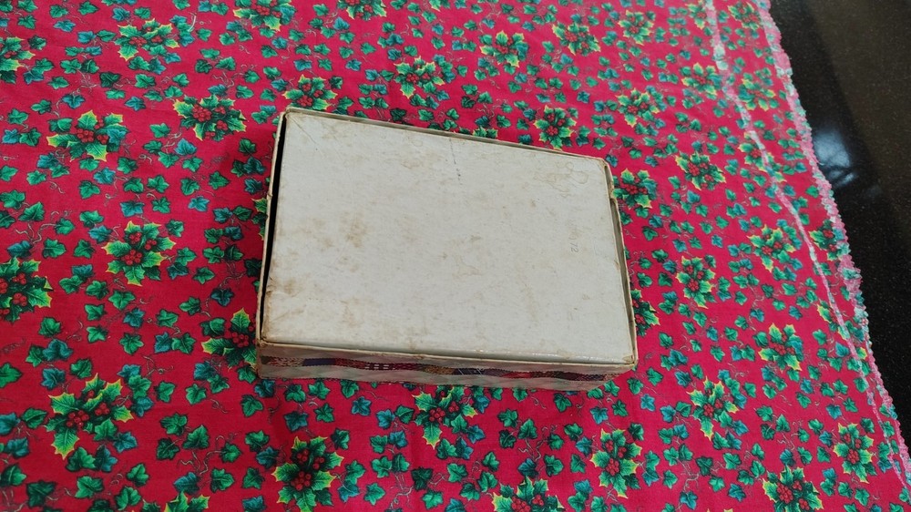 Vintage small Candy Cupboard chocolates patchwork cardboard box empty