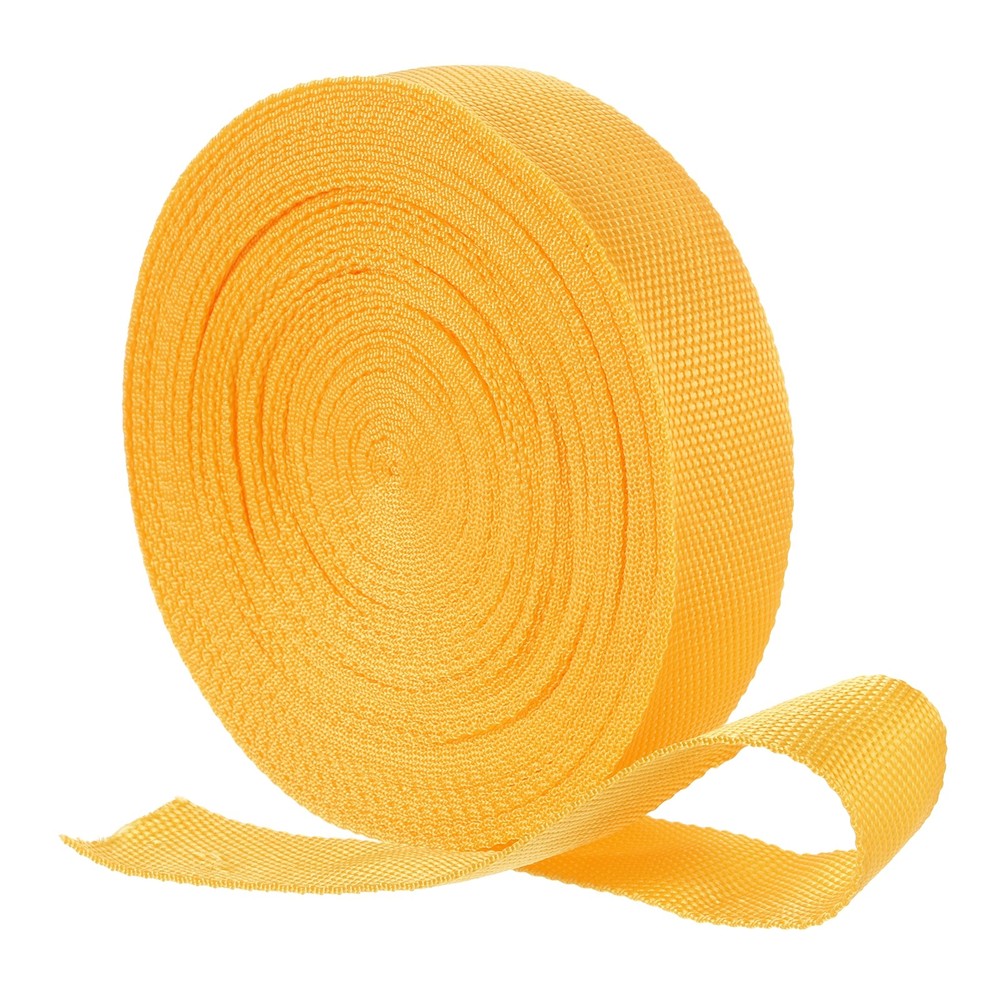 Nylon Webbing Strap, 22 Yards x 1-1/2" Polypropylene Flat Webbing Strap (Yellow)