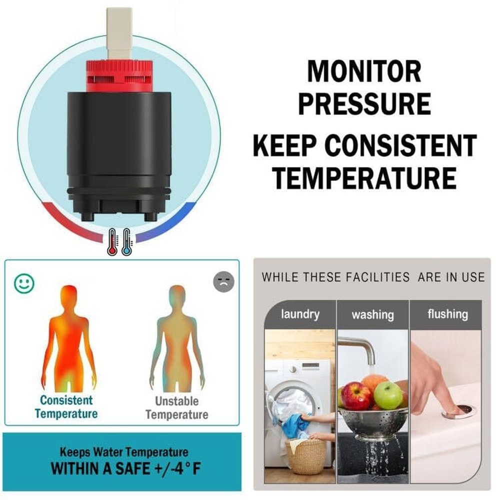 Drettyer Brushed Nickel Solid Brass 3 Way Outlet Function Shower Diverter Val...